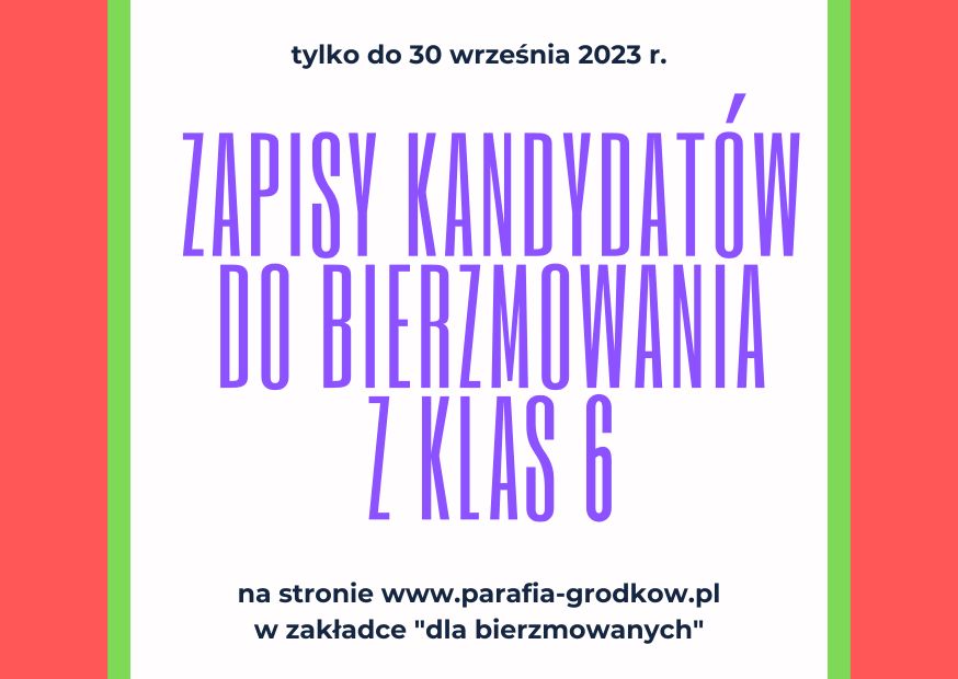 23 08 30 Zapisy do bierzmowania